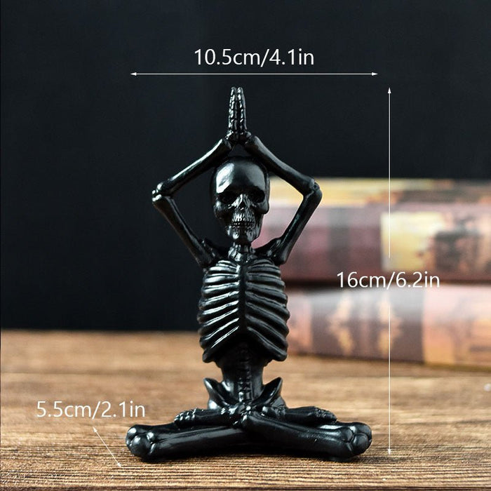 Yoga Skeleton Sculpture - Creative Human Skeleton Yoga Skull Resin Handicrafts - Gear Elevation