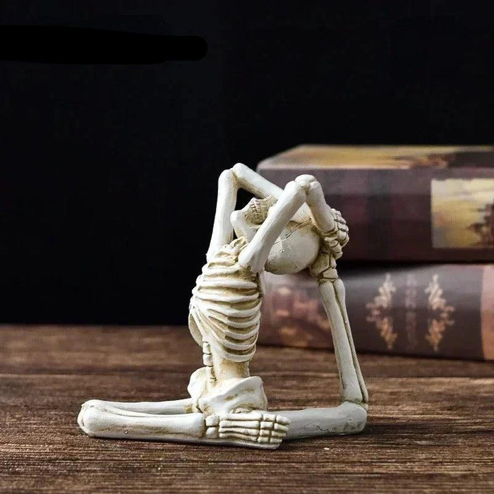 Yoga Skeleton Sculpture - Creative Human Skeleton Yoga Skull Resin Handicrafts - Gear Elevation