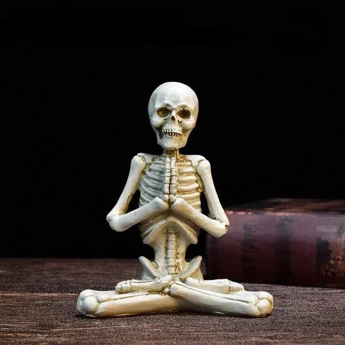 Yoga Skeleton Sculpture - Creative Human Skeleton Yoga Skull Resin Handicrafts - Gear Elevation