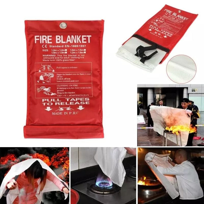 Emergency Fire Blanket - 1M x 1M Sealed Fire Blanket