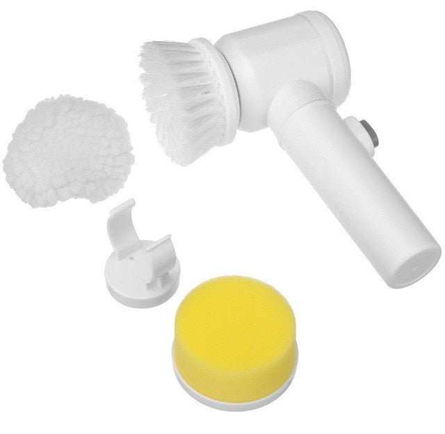5-in-1 Electric Cleaning Brush - Electric Scrubber for Cleaning Kitchen, Window, Sink, Dish, Grout, Wall and Bathtub - Gear Elevation