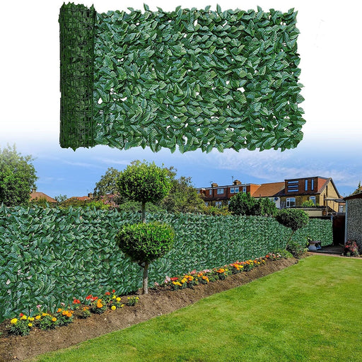 Artificial Privacy Leaf Fence Screen - Greenery for Outdoor Garden Yard Terrace Patio Balcony - Gear Elevation