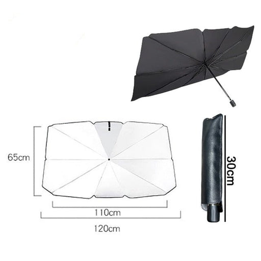 Car Sunshade Umbrella - Foldable Heat Insulation Protection for Auto Windshield 10 Ribs - Gear Elevation