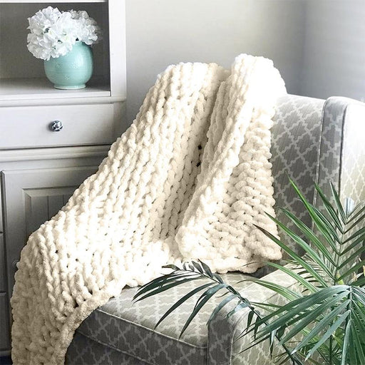 Chenille Chunky Knitted Blanket - Gear Elevation