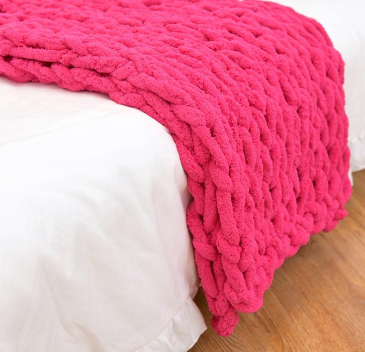 Chenille Chunky Knitted Blanket - Gear Elevation