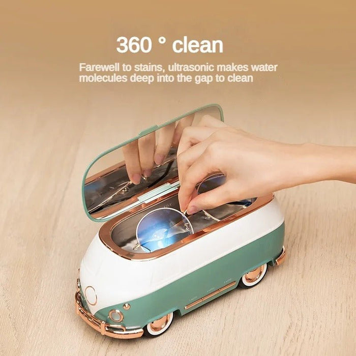 Classical Bus Ultrasonic Cleaner - Professional Ultrasonic Cleaning Machine for All Jewelry Eyeglasses Watches Shaver Heads Makeup Brushes - Gear Elevation