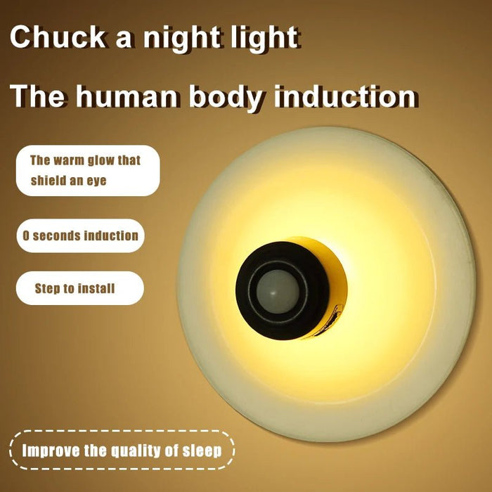 Creative Rechargeable Induction Sucker Night Light - Adjustable Infrared Sensor LED Night Light Light Bulb - Gear Elevation