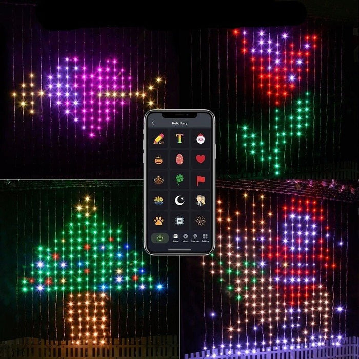 DIY Smart Curtain Lights - LED Curtain String Light, Lamp APP Remote Control Display - Gear Elevation