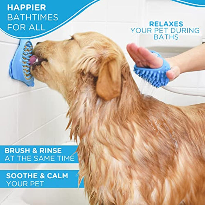 Dog Bath Brush Sprayer and Scrubber Tool - 2 in 1 Pet Grooming Supplies, Dog Wash with Hose and Shower Attachment - Gear Elevation