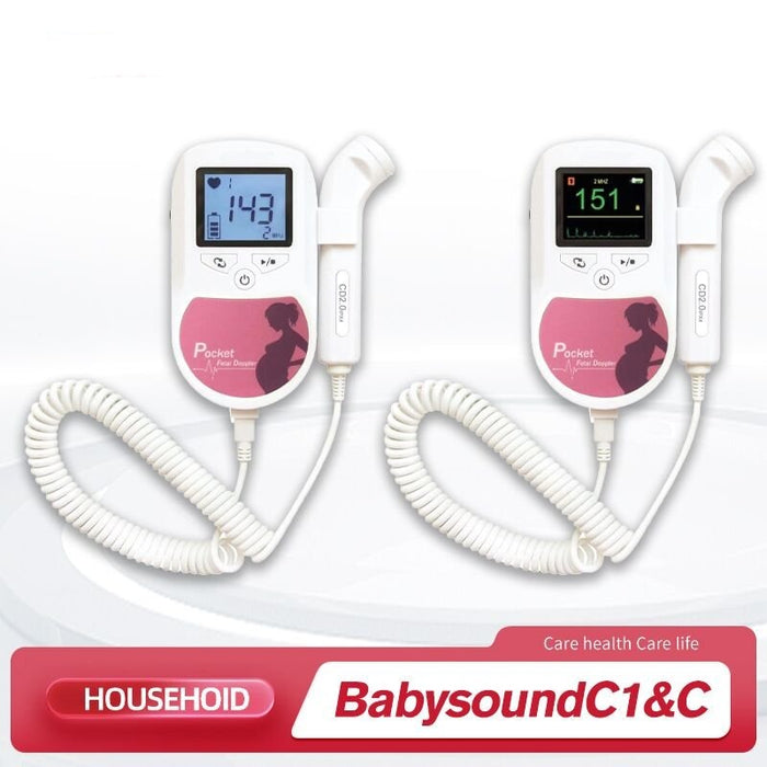 Fetal Heartbeat Doppler - Heart Beat Monitor Backlight LCD Pink Color with 2Mhz 3mhz 8Mhz - Gear Elevation