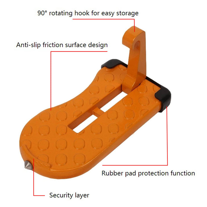 Foldable Car Door Step Pedal - Multifunction Universal Latch Hook - Gear Elevation