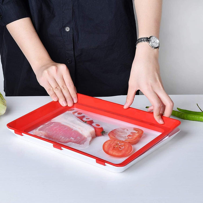Food Preservation Tray - Stackable, Reusable Food Tray with Plastic Lid - Gear Elevation
