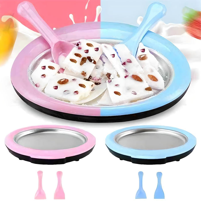 Fried Ice Cream Maker Pan - Household Cat-Shape Fried Yogurt Machine Plate with 2 Spatulas - Gear Elevation
