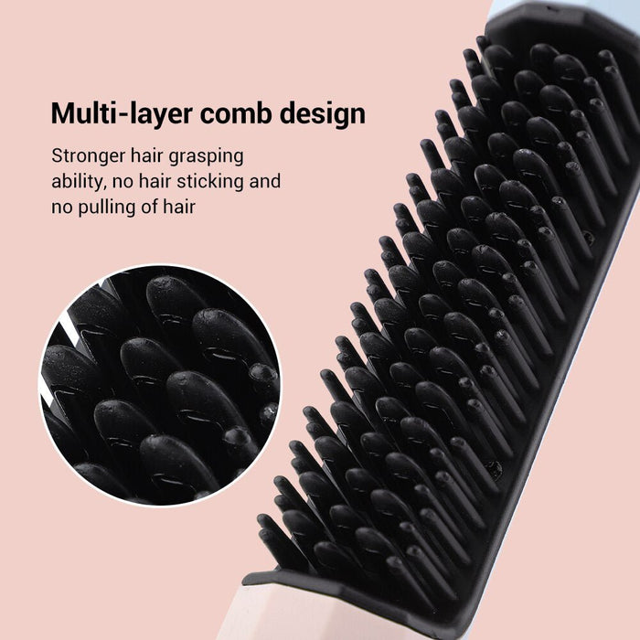 Frizz Wand - 2 in 1 Wireless 30s Anti-Scald Curler & Straightener Comb For Women - Gear Elevation
