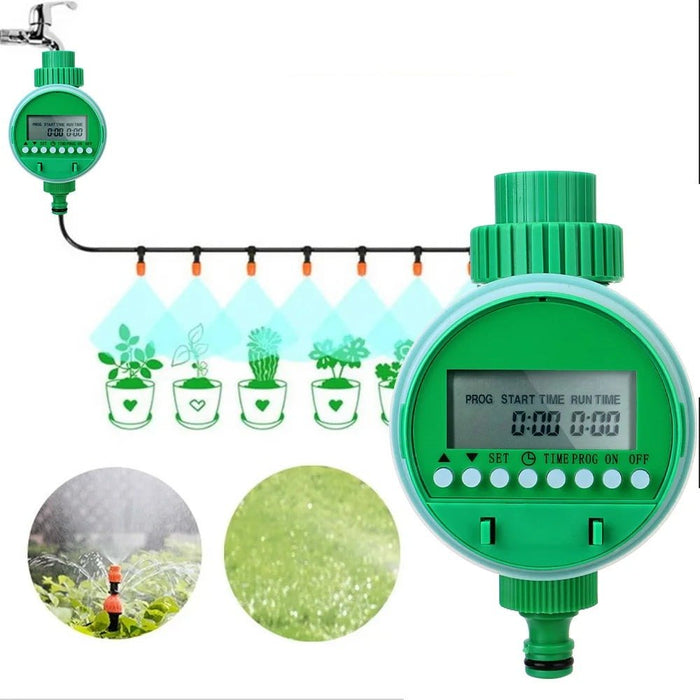 Garden Water Timer - Electric Irrigation Timer LCD Display Electronic Valve Controller - Gear Elevation