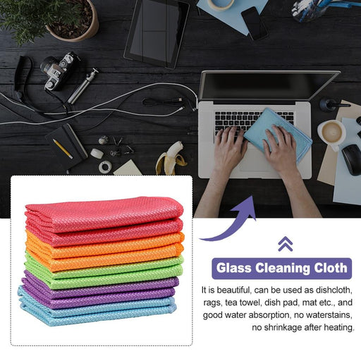 Glass Cleaning Cloth Dishcloth Lint Free For Windows Cars Kitchen Mirrors Traceless Reusable Fish Scale Rag Polishing Microfiber - Gear Elevation