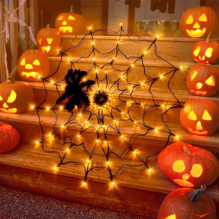 Halloween Lights Spider - Waterproof LED Spiderweb Halloween Party Decoration - Gear Elevation