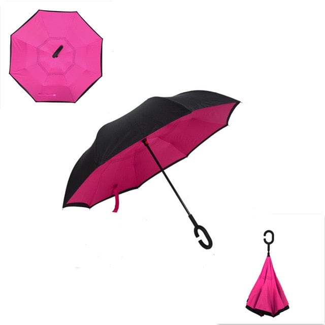 Inverted Umbrella C-Shaped Handle, Anti-UV Waterproof Windproof Rain Umbrella - Gear Elevation
