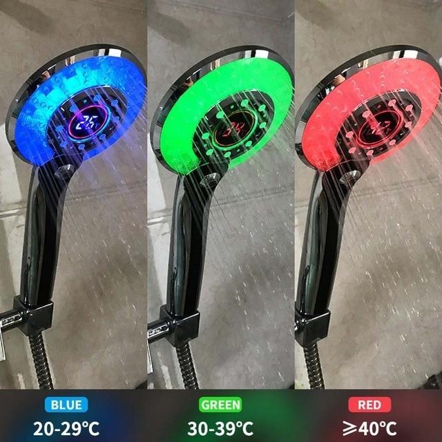 LED Shower Head w/ Digital Temperature Control - Gear Elevation
