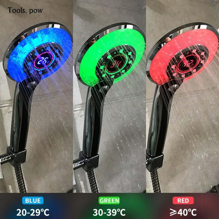 LED Shower Head w/ Digital Temperature Control - Gear Elevation