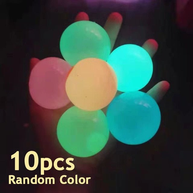 Luminous Sticky Ball - Decompression Squeeze Toy for Kids and Adults,Glow in the Dark Party Supplies 5/10pcs - Gear Elevation