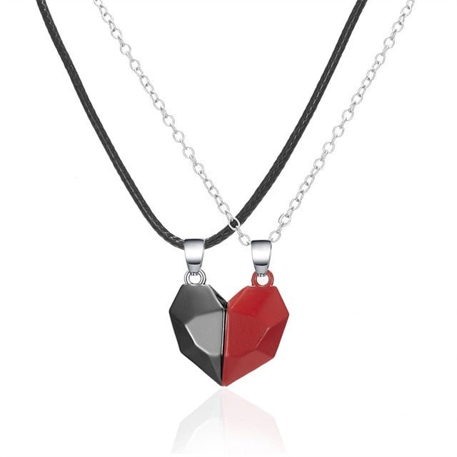 Magnetic Couple Necklace - Two Souls One Heart Pendant Necklaces for Couple - Gear Elevation