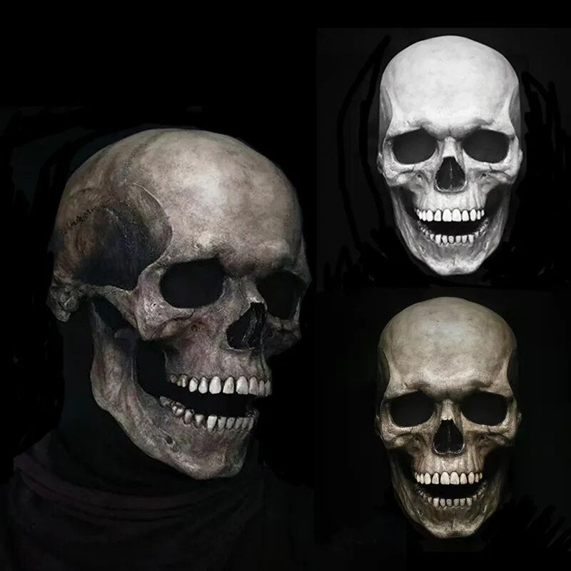 Movable Jaw Realistic Full Head Skull Mask - Human Skeleton Mask for H ...