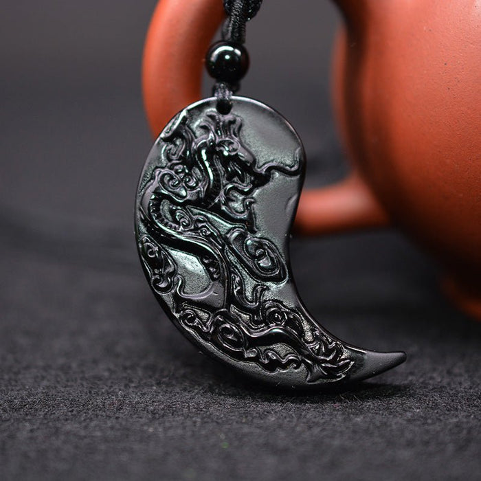 Obsidian Yin Yang Necklace - Gear Elevation