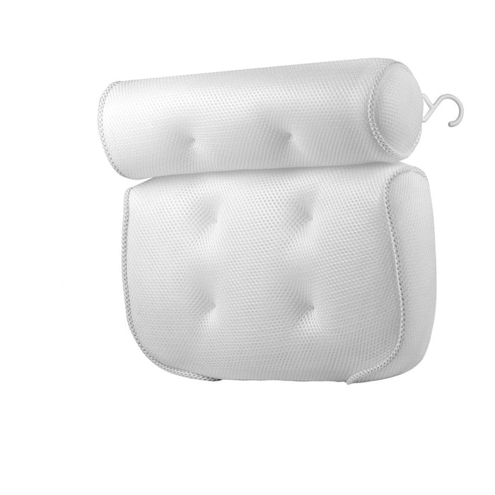 Orthopedic Bath Pillow - Breathable 3D Mesh Cloth Bath Headrest Cushion with Suctions Cups - Gear Elevation