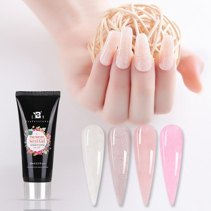 Poly Gel Extension Kit - 60ML Permanent Acrylic Glitter Nail Extension - Gear Elevation