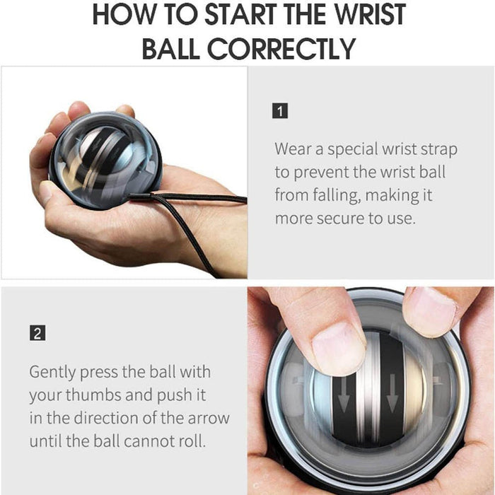 Powerball Wrist Ball Trainer LED Gyroscope - Arm, Wrist, Hand Strengthener - Gear Elevation