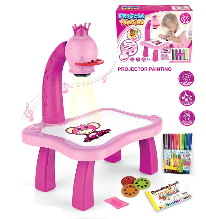Projector Drawing Table - Kids Educational Learning Paint Tool Toy for Girls & Boys - Gear Elevation