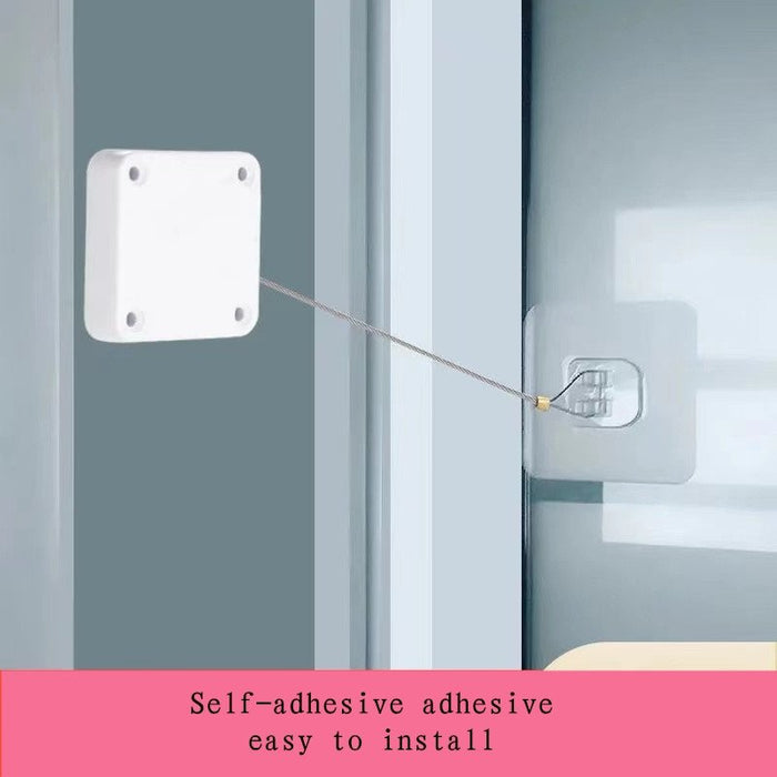 Punch-free Automatic Door Closer, Sliding, Screen for Bedroom, Bathroom, Studyroom - Gear Elevation