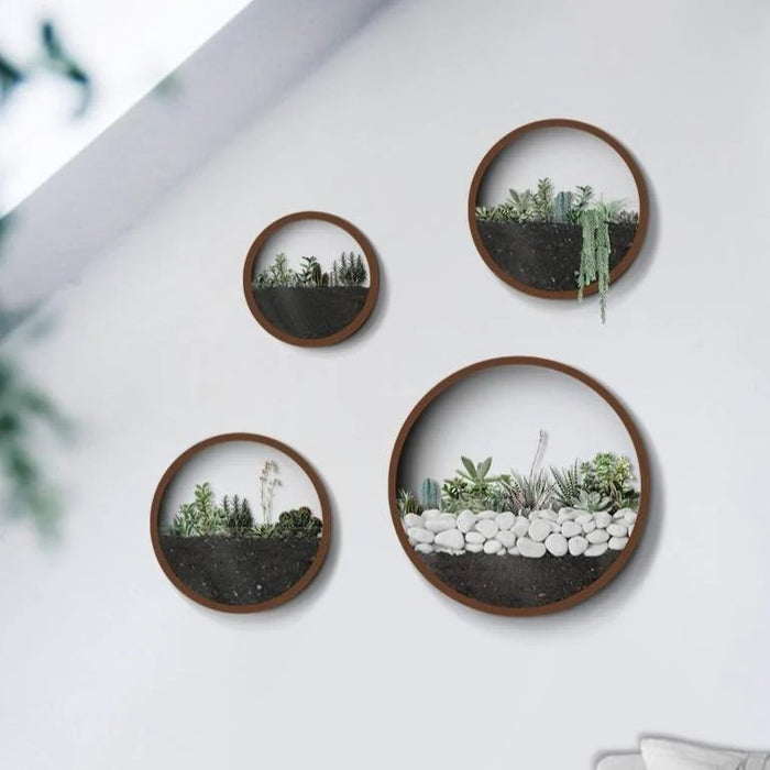 Round Wall Mounted Vase - Hanging Flowerpot Fish Tank Home Living Room Decoration - Gear Elevation