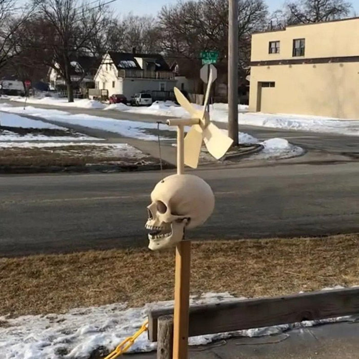 Skull Windmill - Halloween Skull Whirligig Wind Spinner Outdoor Decoration - Gear Elevation