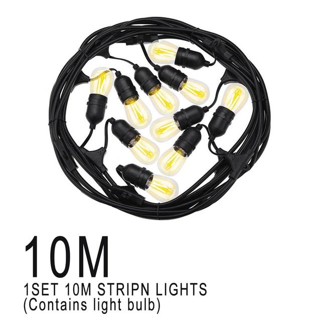 Solar Garden Festoon Light Pack - 10m/20m/30m Waterproof LED String Lights with S14 Bulb - Gear Elevation