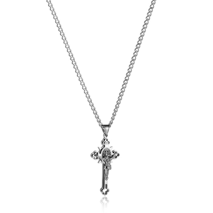 St. Benedict Crucifix Cross Pendant Necklace - Gear Elevation