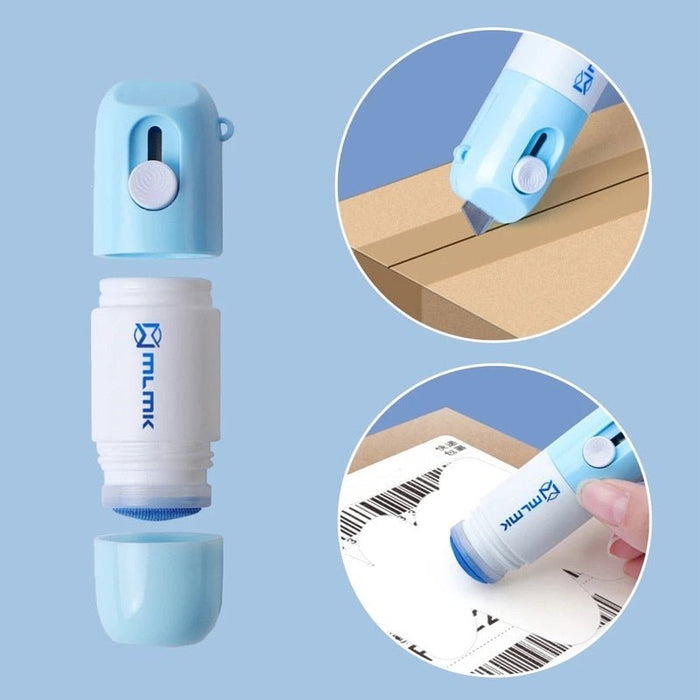 Thermal Paper Correction Fluid - Security Stamp Identity Protection Roller Stamper with Unboxing Knife - Gear Elevation